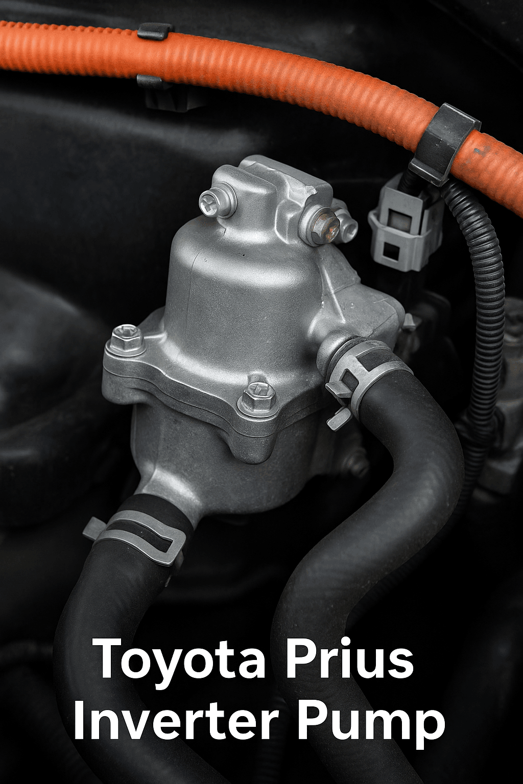 New Toyota Prius inverter pump installed with hoses